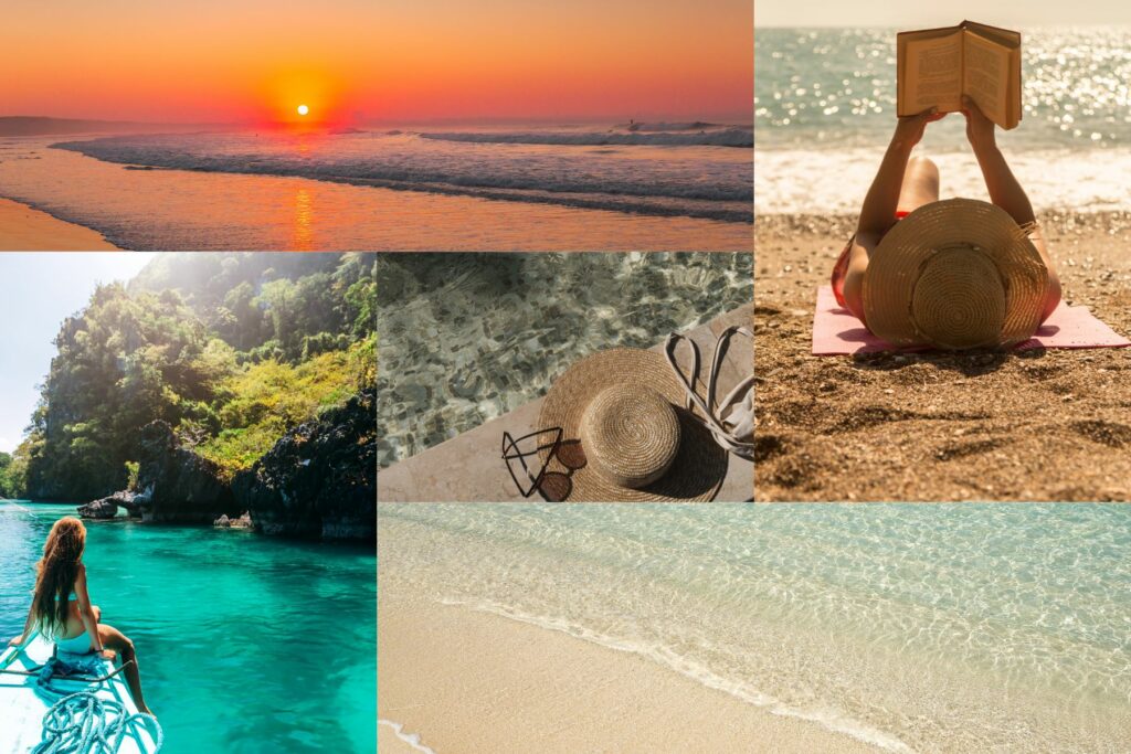 Moodboard voyage plage et farniente